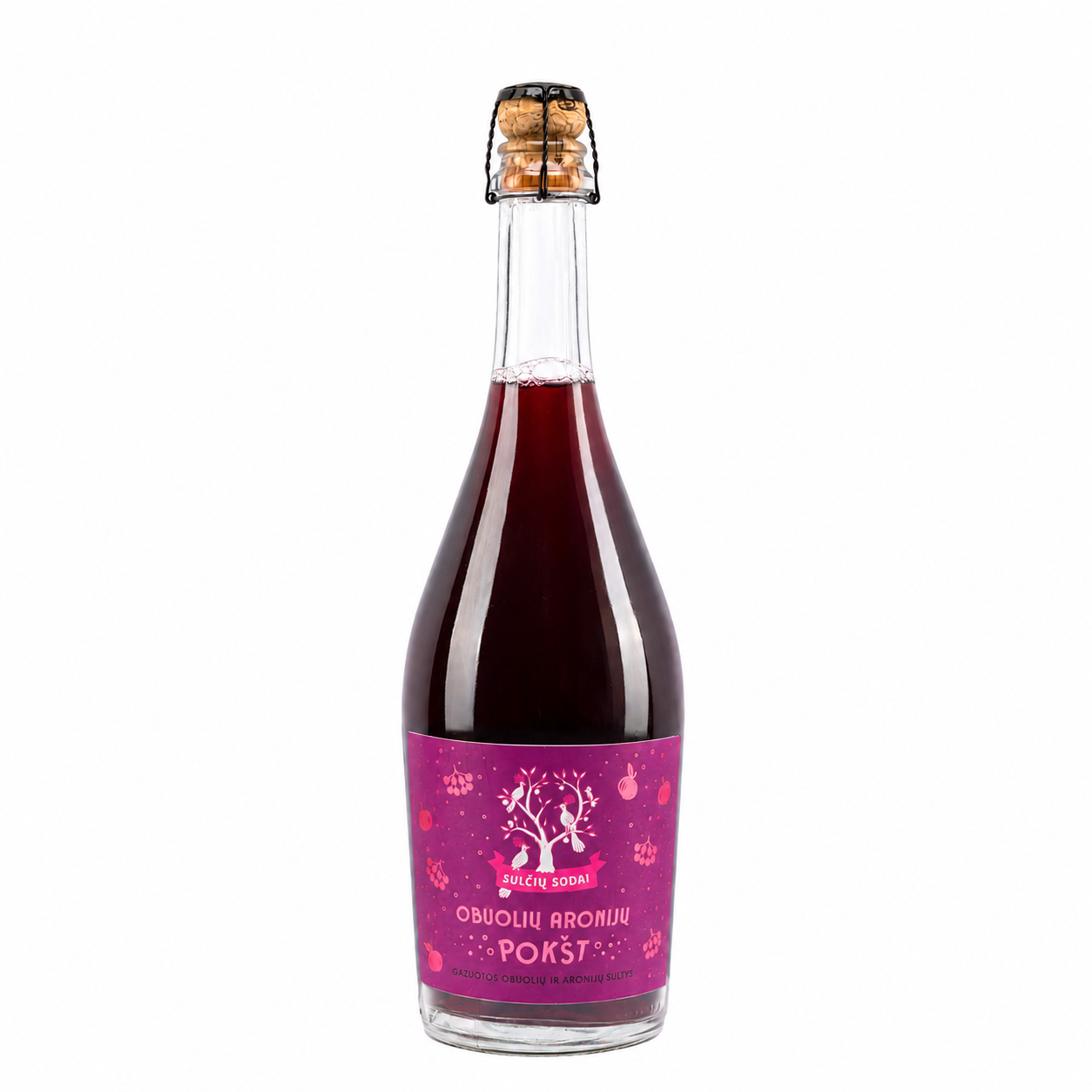 GAZUOTOS SULTYS "OBUOLIŲ ARONIJŲ POKŠT", 750ml.