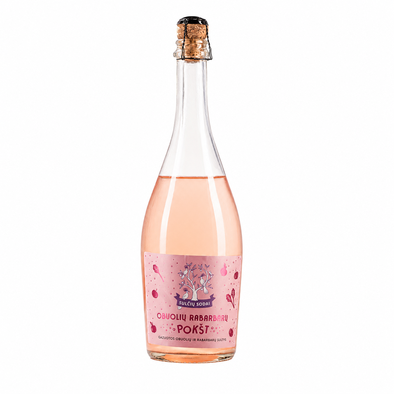GAZUOTOS SULTYS "OBUOLIŲ RABARBARŲ POKŠT", 750ml.