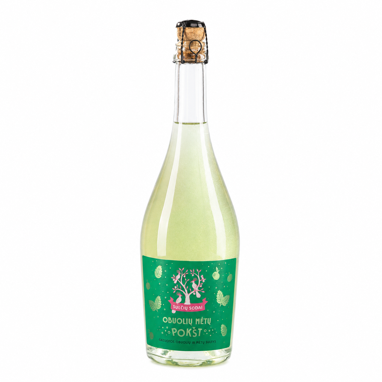 GAZUOTOS SULTYS "OBUOLIŲ MĖTŲ POKŠT", 750ml.
